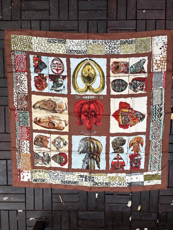 Hermes Accessories - Hermes scarf Carre 90 Browns Silk100%